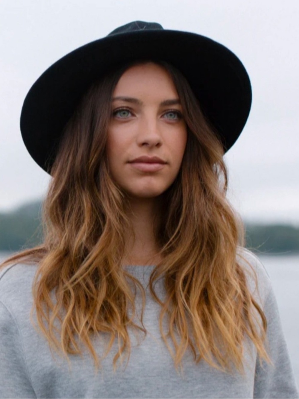 Black 100% Wool Wide-Brim Fedora Felt Hat